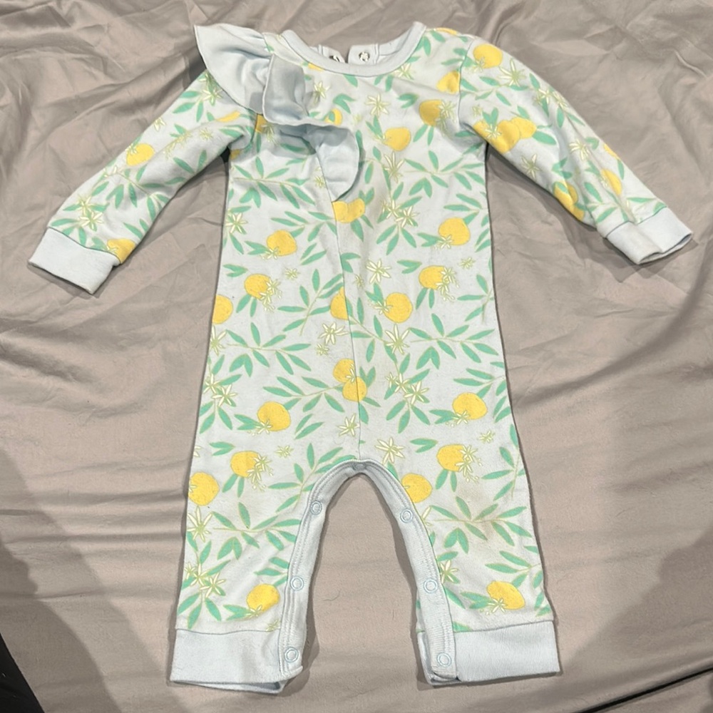 Vibrant Yellow and Green Citrus Print Footies